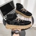 New Fashion Casual Clunky Sneaker ulzzang ins High Running Shoes-Black/Khaki-9325117 New Fashion Casual Clunky Sneaker ulzzang ins High Running Shoes-Black/Khaki-9325117