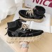 New Fashion Casual Clunky Sneaker ulzzang ins High Running Shoes-Black/Khaki-9325117 New Fashion Casual Clunky Sneaker ulzzang ins High Running Shoes-Black/Khaki-9325117