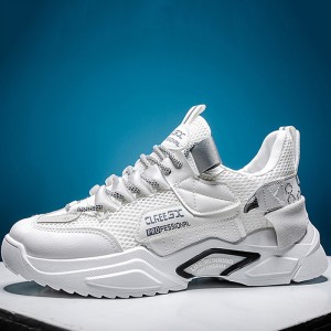 New Fashion Casual Clunky Sneaker ulzzang ins Running Shoes-White/Black-413568