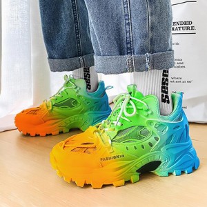New Fashion Casual Clunky Sneaker ulzzang ins Running Shoes-Rainbow-4256542