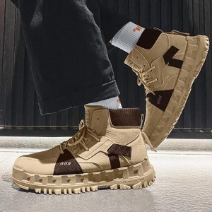 New Fashion Casual Clunky Sneaker ulzzang ins High Running Shoes-Khaki/Brown-7712403