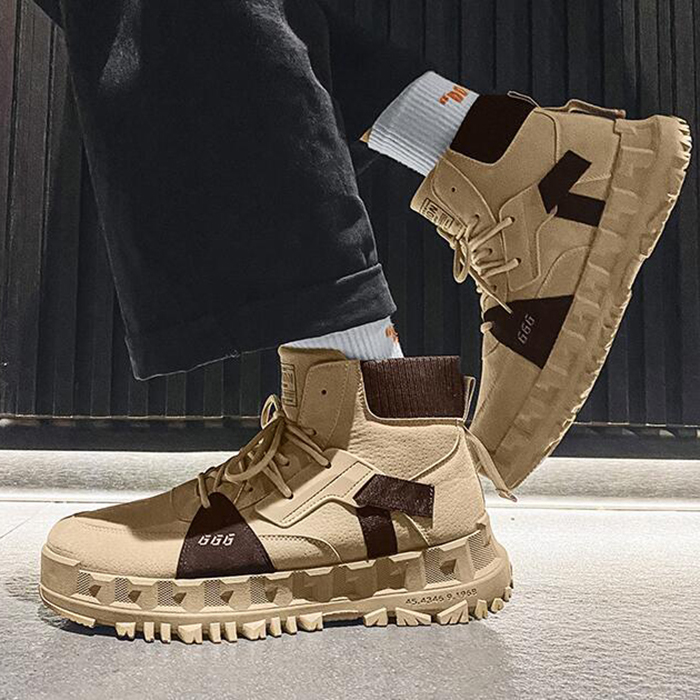 New Fashion Casual Clunky Sneaker ulzzang ins High Running Shoes-Khaki/Brown-7712403 New Fashion Casual Clunky Sneaker ulzzang ins High Running Shoes-Khaki/Brown-7712403