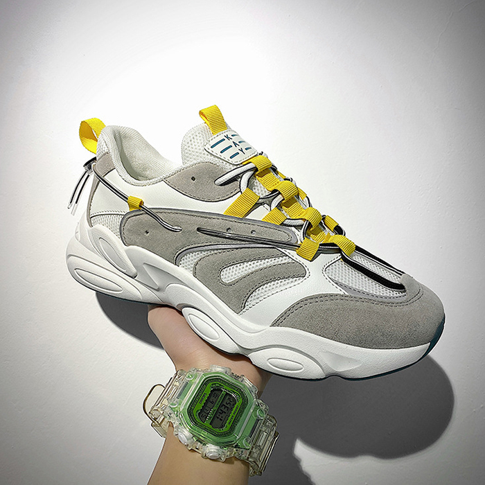 New Fashion Casual Clunky Sneaker ulzzang ins High Running Shoes-White/Gray-6281791 New Fashion Casual Clunky Sneaker ulzzang ins High Running Shoes-White/Gray-6281791