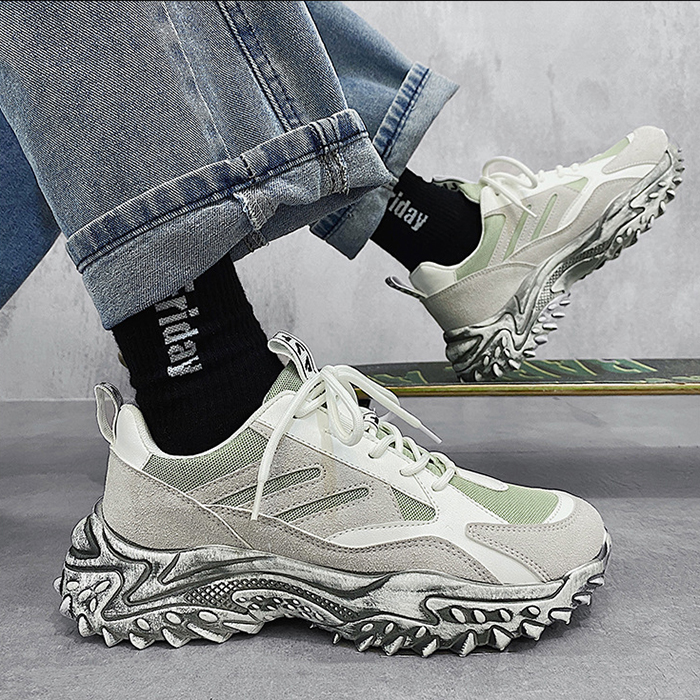 New Fashion Casual Clunky Sneaker ulzzang ins High Running Shoes-Gray/Green-6809161 New Fashion Casual Clunky Sneaker ulzzang ins High Running Shoes-Gray/Green-6809161