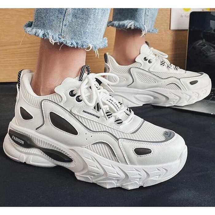 New Fashion Casual Clunky Sneaker ulzzang ins High Running Shoes-White/Black-1019987 New Fashion Casual Clunky Sneaker ulzzang ins High Running Shoes-White/Black-1019987