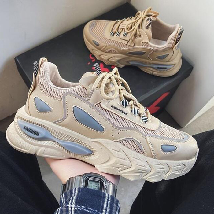 New Fashion Casual Clunky Sneaker ulzzang ins High Running Shoes-Khkia/Blue-259090 New Fashion Casual Clunky Sneaker ulzzang ins High Running Shoes-Khkia/Blue-259090