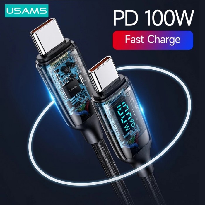 USAMS U78 PD 100W Digital Display Cable For Macbook iPad Air Pro Type C Fast Charging Data Cable For Huawei Xiaomi Samsung OPPO-9049162 USAMS U78 PD 100W Digital Display Cable For Macbook iPad Air Pro Type C Fast Charging Data Cable For Huawei Xiaomi Samsung OPPO-9049162
