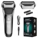 Kemei Washable Wet Dry Electric Shaver For Men Face Beard Electric Razor Rechargeable Bald 3-Blade Shaving hine System-8079001