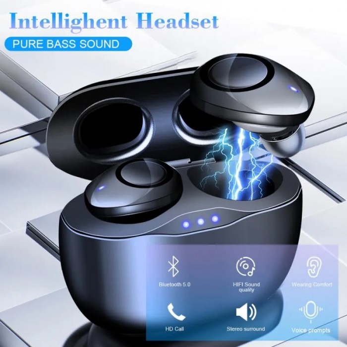 Bluetooth Headset TWS 5.0 Earphone Wireless Earbuds Waterproof Portable Headphones for Cellphone with Retail Box-4387735
